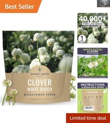 White Dutch Clover Seeds – Large 1 Ounce for Vibrant Gardens (40,000 Seeds)