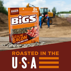 BIGS Sunflower Seeds, Sizzlin‘ Bacon Flavor, 8g Protein, 5.35 oz.