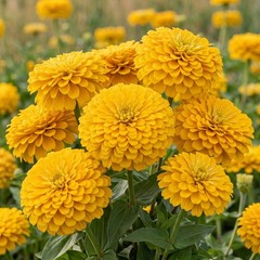 Zinnia GIGANTICA GOLDEN YELLOW 5″+ Florist Double Blooms Cut Flowers 50 Seeds!