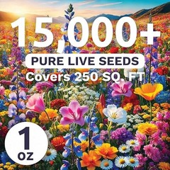 – Large 1 Ounce Packet – 15,000 Flower 1 Ounce (Pack of 1) Midwest Regional Mix