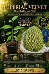 VERY RARE Imperial Velvet Durian Atemoya Giant Fruit • Uniform Spikes • Premium