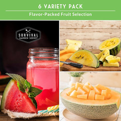 Melon Seeds for Planting Variety Pack – 6 Heirloom Cantaloupe, Honeydew & Waterm