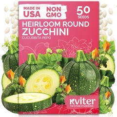 KVITER 50 Round Zucchini Seeds For Planting (Cucurbita pepo)