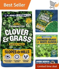 Grass and Clover Mix 7 lbs Low Water Pollinator Friendly Fall Spring Planting