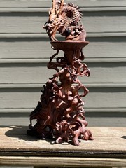 Dragon Hand Carved Wood Stand One Of A Kinds Collection