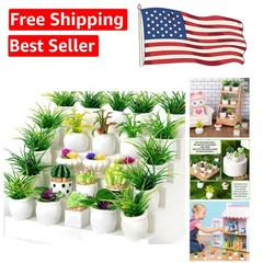 26Pcs Resin Miniature Potted Plants for 1:12 Dollhouse Décor – Vibrant Gift