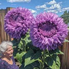 50pcs Rare Purple Enchanting Giant Teddy Bear Sunflower Seeds
