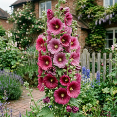 50 Hollyhock Seeds for Planting – Premium Heirloom Hollyhock Flower Seeds